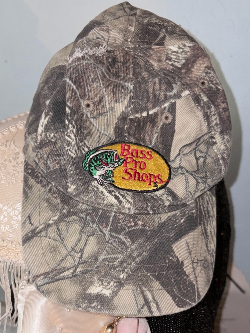 Bass Pro Shops Camouflage Baseball Cap in Tan and Green